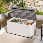 Baule da esterni Premium da 276 litri, in resina, con serratura, impermeabile, resistente ai raggi UV, per cuscini, attrezzi da giardino, accessori per piscina
