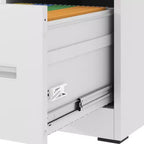 Armadietto portadocumenti verticale stretto in metallo bianco a 3 cassetti da 40H con serratura, schedario in acciaio per l'ufficio domestico, adatto per A4/Legal/Letter (montaggio richiesto)