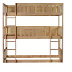Letto a castello triplo con 2 scale, divisibile in 3 letti singoli per camerette piccole