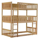 Letto a castello triplo con 2 scale, divisibile in 3 letti singoli per camerette piccole