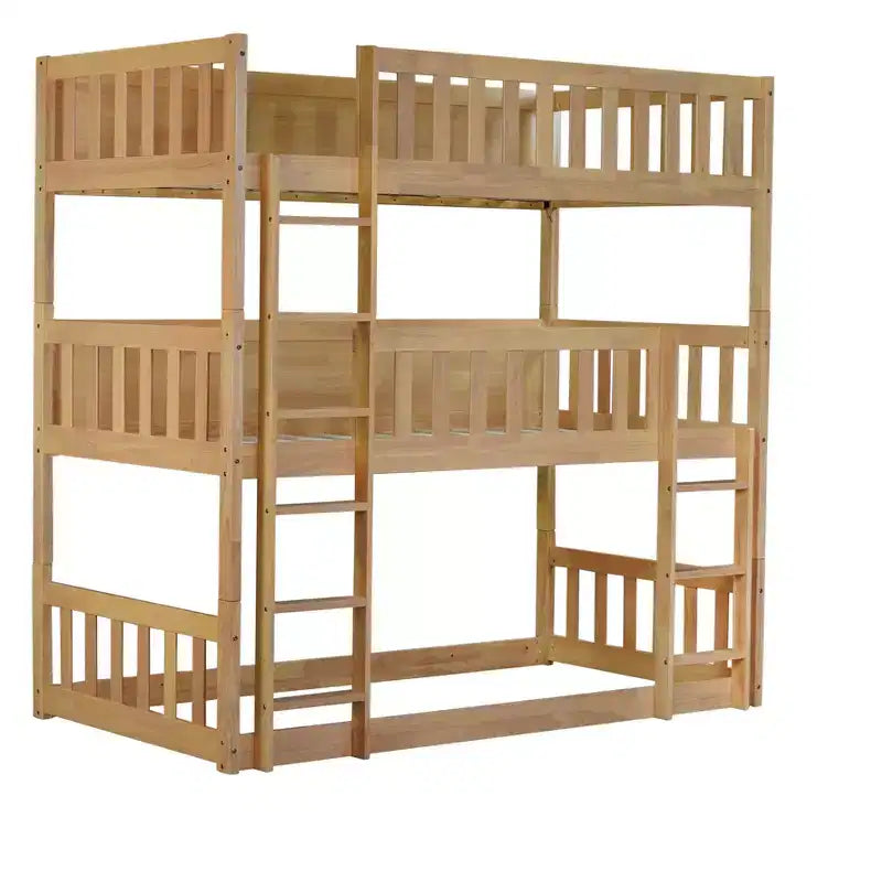 Letto a castello triplo con 2 scale, divisibile in 3 letti singoli per camerette piccole