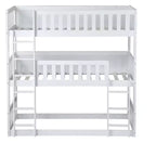 Letto a castello triplo con 2 scale, divisibile in 3 letti singoli per camerette piccole