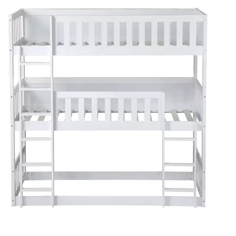 Letto a castello triplo con 2 scale, divisibile in 3 letti singoli per camerette piccole