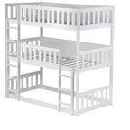 Letto a castello triplo con 2 scale, divisibile in 3 letti singoli per camerette piccole