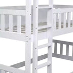 Letto a castello triplo con 2 scale, divisibile in 3 letti singoli per camerette piccole