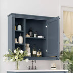 Mobile a specchio 35 x 28 con 6 ripiani aperti, mobiletto da bagno a parete (senza mobiletto lavabo)