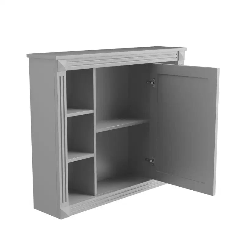 Mobile a specchio 35 x 28 con 6 ripiani aperti, mobiletto da bagno a parete (senza mobiletto lavabo)