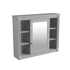 Mobile a specchio 35 x 28 con 6 ripiani aperti, mobiletto da bagno a parete (senza mobiletto lavabo)