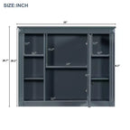 Mobile a specchio 35 x 28 con 6 ripiani aperti, mobiletto da bagno a parete (senza mobiletto lavabo)