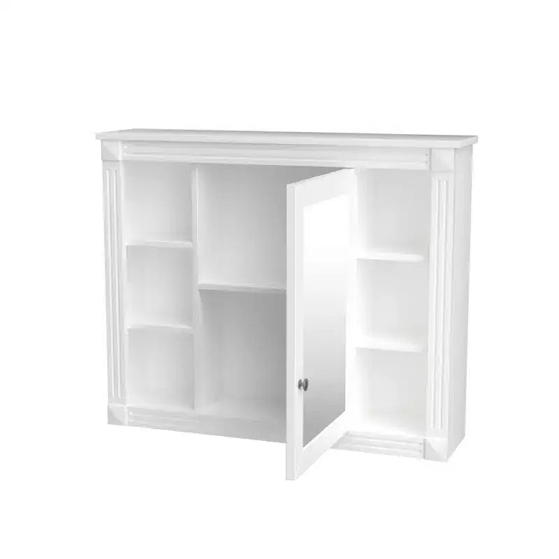 Mobile a specchio 35 x 28 con 6 ripiani aperti, mobiletto da bagno a parete (senza mobiletto lavabo)