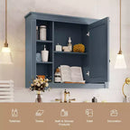 Mobile a specchio 35 x 28 con 6 ripiani aperti, mobiletto da bagno a parete (senza mobiletto lavabo)