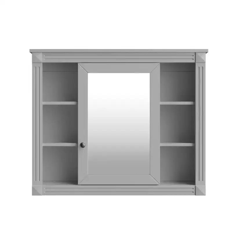 Mobile a specchio 35 x 28 con 6 ripiani aperti, mobiletto da bagno a parete (senza mobiletto lavabo)