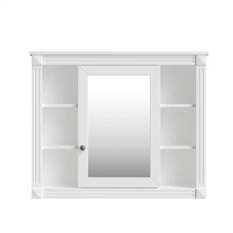 Mobile a specchio 35 x 28 con 6 ripiani aperti, mobiletto da bagno a parete (senza mobiletto lavabo)