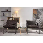 TUYOHW Upholstered Hanging Armchairs Set of 2,Accent Chair with Arm Pocket,Metal Frame,Crushed Foam Cushion,Braided Velvet Chair for Living Room