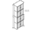 Mobiletto contenitore autoportante, armadietto da pavimento alto 184 cm con 8 ante e 4 ripiani, dispensa a 4 livelli per cucina, bagno, ufficio, casa