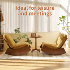 Poltrona reclinabile con base in legno Glider Lounge Rocking Chair con rivestimento in velluto a coste, versatile poltrona da lettura per soggiorno, camera da letto