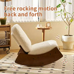 Poltrona reclinabile con base in legno Glider Lounge Rocking Chair con rivestimento in velluto a coste, versatile poltrona da lettura per soggiorno, camera da letto