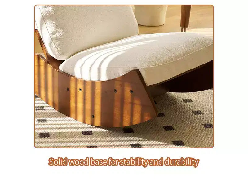 Poltrona reclinabile con base in legno Glider Lounge Rocking Chair con rivestimento in velluto a coste, versatile poltrona da lettura per soggiorno, camera da letto