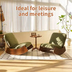 Poltrona reclinabile con base in legno Glider Lounge Rocking Chair con rivestimento in velluto a coste, versatile poltrona da lettura per soggiorno, camera da letto