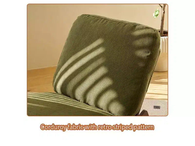 Poltrona reclinabile con base in legno Glider Lounge Rocking Chair con rivestimento in velluto a coste, versatile poltrona da lettura per soggiorno, camera da letto