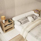 Tavolino da Salotto Moderno in Legno con Stazione di Ricarica, Tavolino Laterale con 1 Cassetto, Porte USB, Comodino, Ampio Spazio di Archiviazione, per Camera da Letto, Soggiorno, Mobile d'Appoggio per la Casa