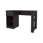 Scrivania per Computer da 120 cm, Scrivania da Studio con Cassetto, Vano a Giorno, Scrivania Moderna con Due Ripiani, Scrivania per Ufficio Domestico, Studio, Piccoli Spazi