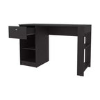 Scrivania per Computer da 120 cm, Scrivania da Studio con Cassetto, Vano a Giorno, Scrivania Moderna con Due Ripiani, Scrivania per Ufficio Domestico, Studio, Piccoli Spazi
