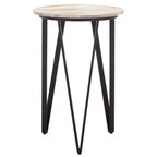 Reni Marble Side Table - ACC3753 - Marble/Black - Safavieh