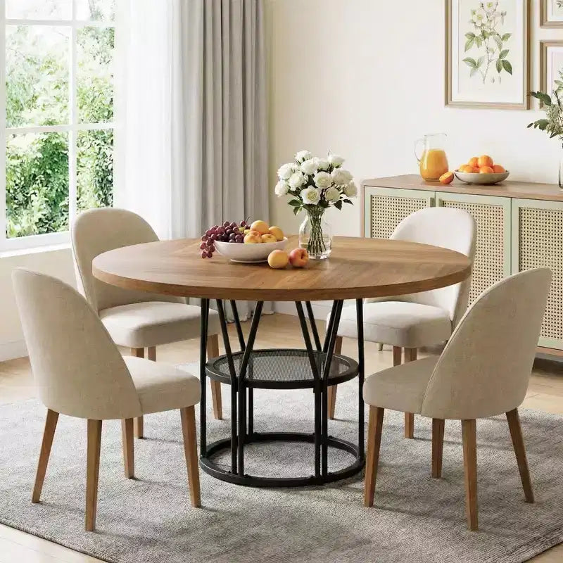 Consolle Lunga 160 cm, Tavolo da Ingresso Stile Rustico con 2 Cassetti e Gambe a X per Ingresso, Corridoio, Soggiorno, Marrone Caldo