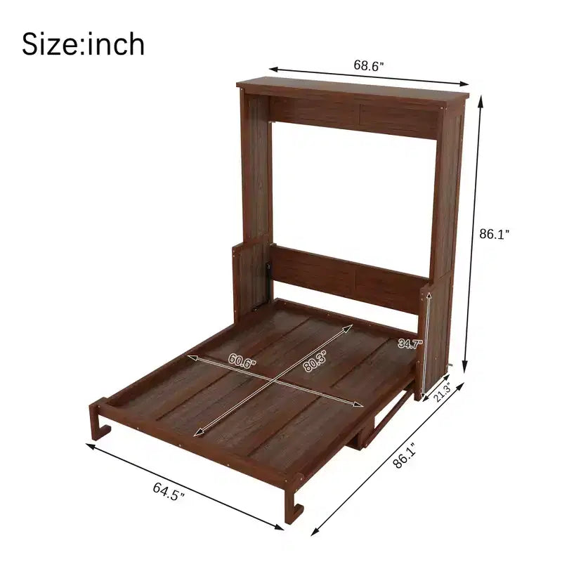 Struttura letto a scomparsa Queen Wood, Letto a scomparsa salvaspazio
