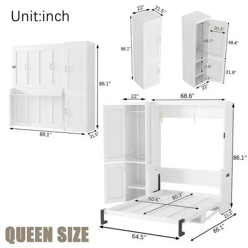Struttura letto a scomparsa Queen Wood, Letto a scomparsa salvaspazio