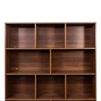 Scaffale a cubo a 4 livelli da 71", con 3 ante, organizer in truciolato di noce (10 cubi a scaffale aperto per soggiorno e ufficio)