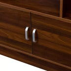 Scaffale a cubo a 4 livelli da 71", con 3 ante, organizer in truciolato di noce (10 cubi a scaffale aperto per soggiorno e ufficio)