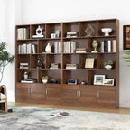 Scaffale a cubo a 4 livelli da 71", con 3 ante, organizer in truciolato di noce (10 cubi a scaffale aperto per soggiorno e ufficio)