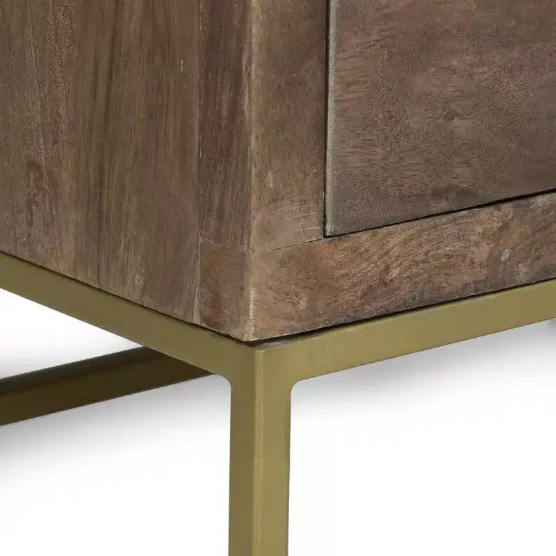 Comodini moderni in legno con base in metallo, tre cassetti portaoggetti, tavolini da comodino per camera da letto, tavolini laterali da divano per soggiorno