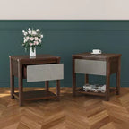 Moderni Set Camera da Letto in Legno da 3 Pezzi con Testiera e 2 Comodini