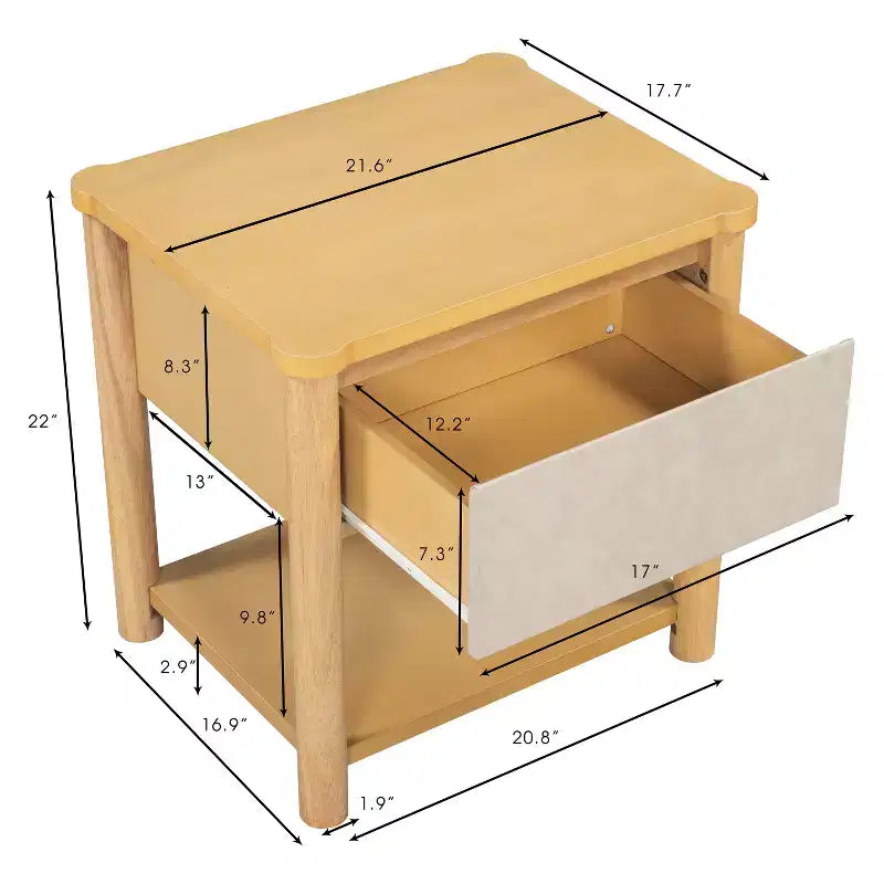 Moderni Set Camera da Letto in Legno da 3 Pezzi con Testiera e 2 Comodini
