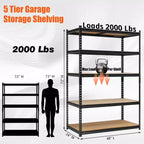 Scaffali da garage per carichi pesanti, mensole portaoggetti regolabili a 3 ripiani, 91x46x91 cm, portata 600 kg, scaffalature portaoggetti regolabili