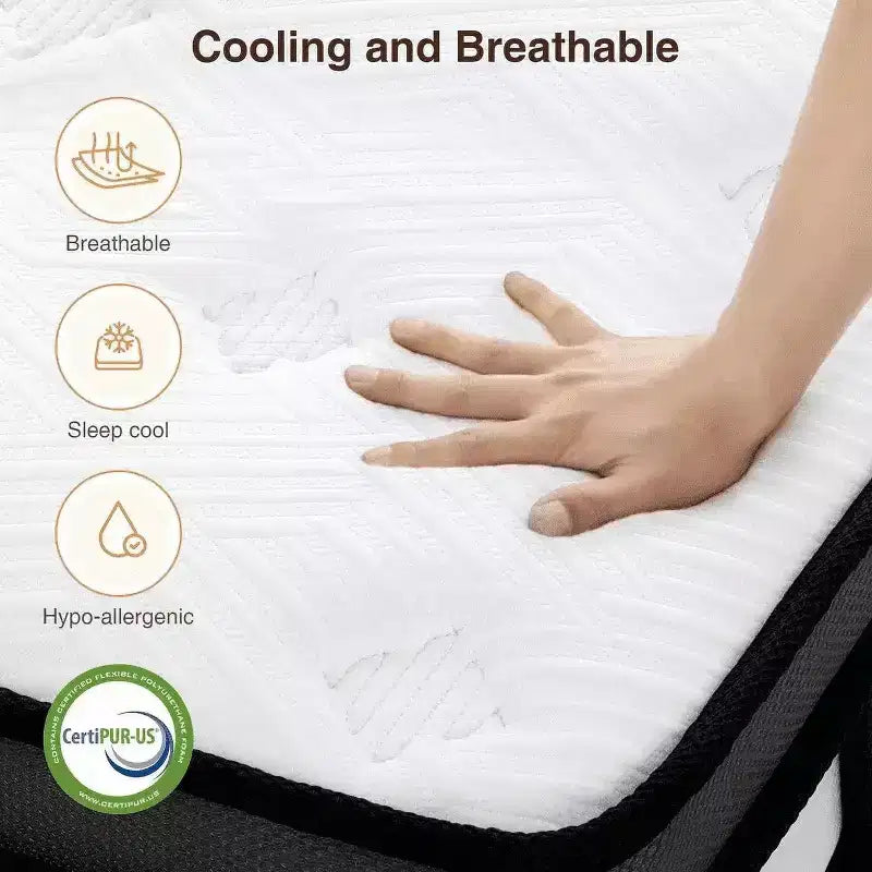 Materasso in Offerta, Materasso Ibrido Queen da 14 Pollici in Scatola con Memory Foam in Gel, Supporto a Molle Insacchettate a Zone, Sonno Rinfrescante, Sensazione Media