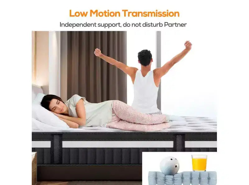 Materasso in Offerta, Materasso Ibrido Queen da 14 Pollici in Scatola con Memory Foam in Gel, Supporto a Molle Insacchettate a Zone, Sonno Rinfrescante, Sensazione Media
