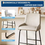 Set di sgabelli da bar ad altezza bancone, sgabelli da bar in pelle PU con schienale e poggiapiedi, sedie da bar moderne senza braccioli per isola cucina e bar di casa