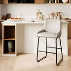 Set di sgabelli da bar ad altezza bancone, sgabelli da bar in pelle PU con schienale e poggiapiedi, sedie da bar moderne senza braccioli per isola cucina e bar di casa