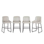 Set di sgabelli da bar ad altezza bancone, sgabelli da bar in pelle PU con schienale e poggiapiedi, sedie da bar moderne senza braccioli per isola cucina e bar di casa