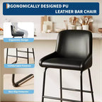 Set di sgabelli da bar ad altezza bancone, sgabelli da bar in pelle PU con schienale e poggiapiedi, sedie da bar moderne senza braccioli per isola cucina e bar di casa