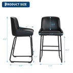 Set di sgabelli da bar ad altezza bancone, sgabelli da bar in pelle PU con schienale e poggiapiedi, sedie da bar moderne senza braccioli per isola cucina e bar di casa
