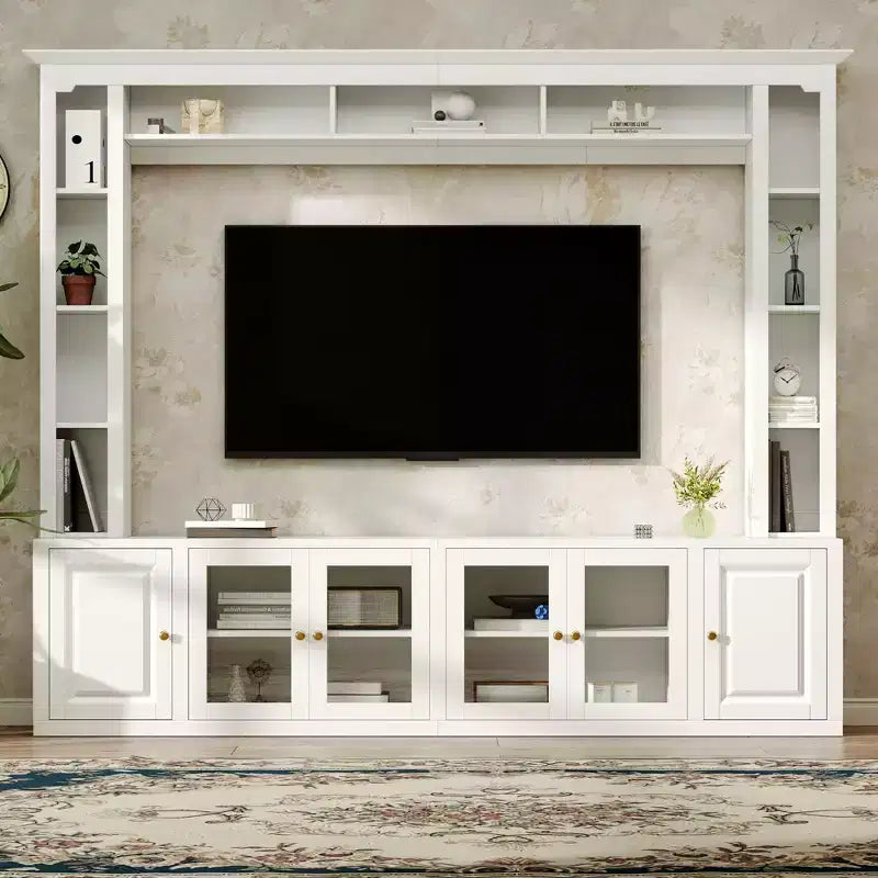 Mobile TV/Libreria a Parete Grande Moderno a 4 Pezzi per Soggiorno