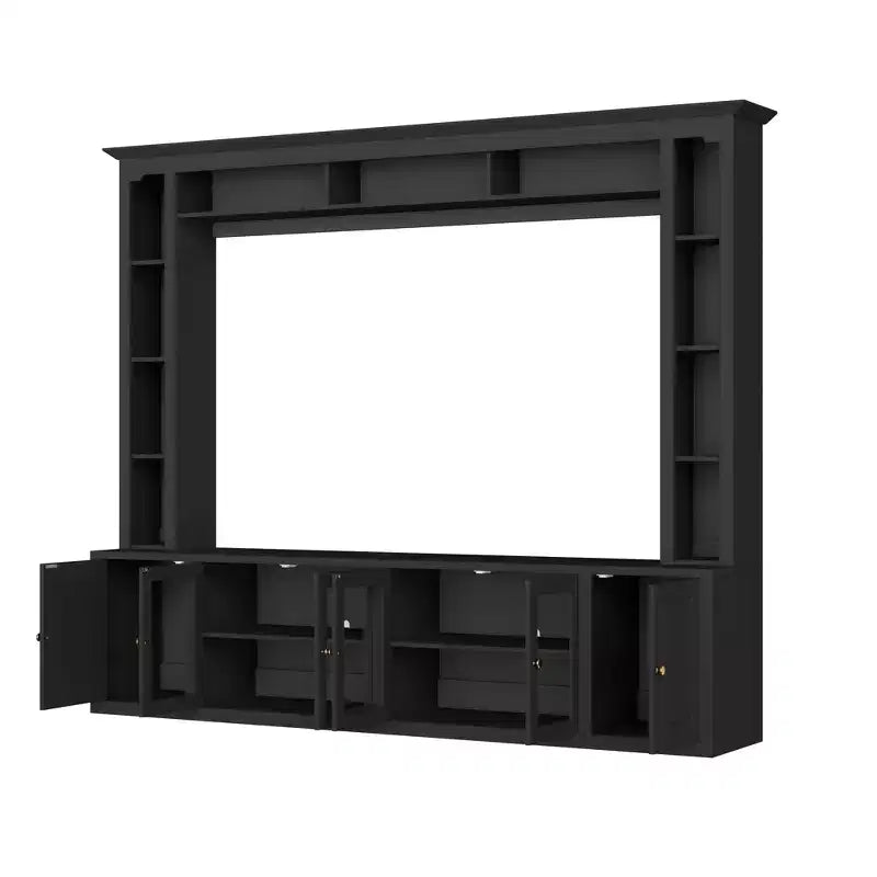 Mobile TV/Libreria a Parete Grande Moderno a 4 Pezzi per Soggiorno