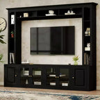 Clihome 4-Piece Modern Large Entertainment Center Wall Unit with Bookshelves for Living Room