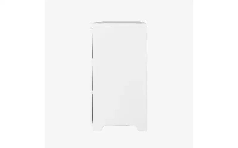 Cassettiera a 9 cassetti con design senza maniglie, cassettiera moderna in legno bianco opaco per camera da letto, cassettiera per soggiorno