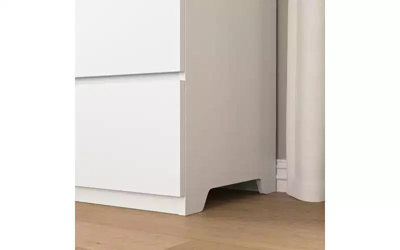 Cassettiera a 9 cassetti con design senza maniglie, cassettiera moderna in legno bianco opaco per camera da letto, cassettiera per soggiorno